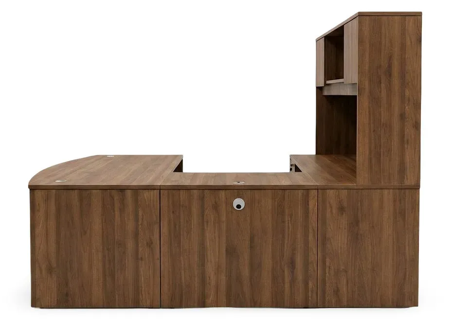 Bow Front U Shape Desk with Hutch