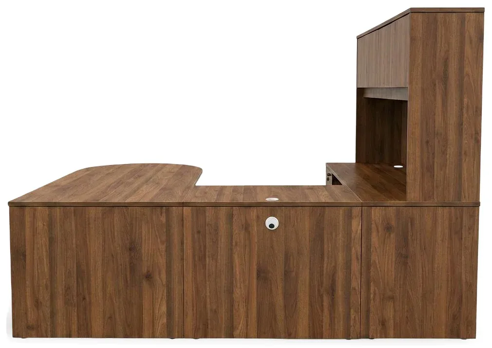 U Shaped Peninsula Desk with Storage