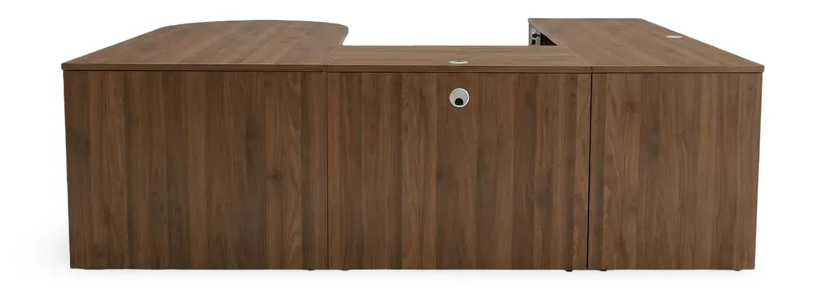 U Shaped Peninsula Desk with Drawers
