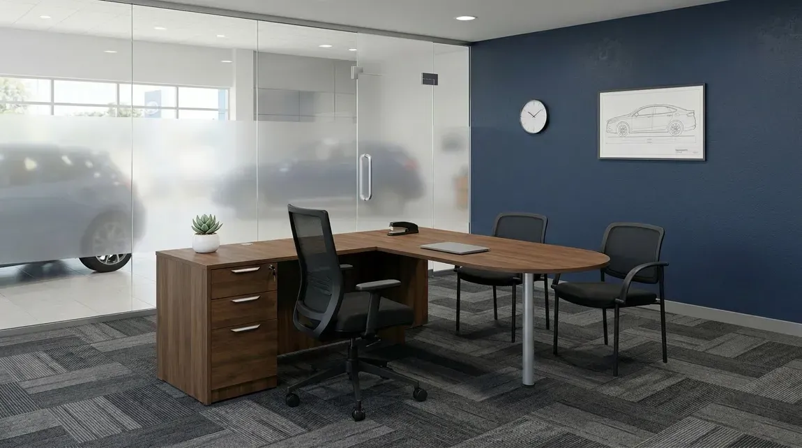 L Shaped Peninsula Desk