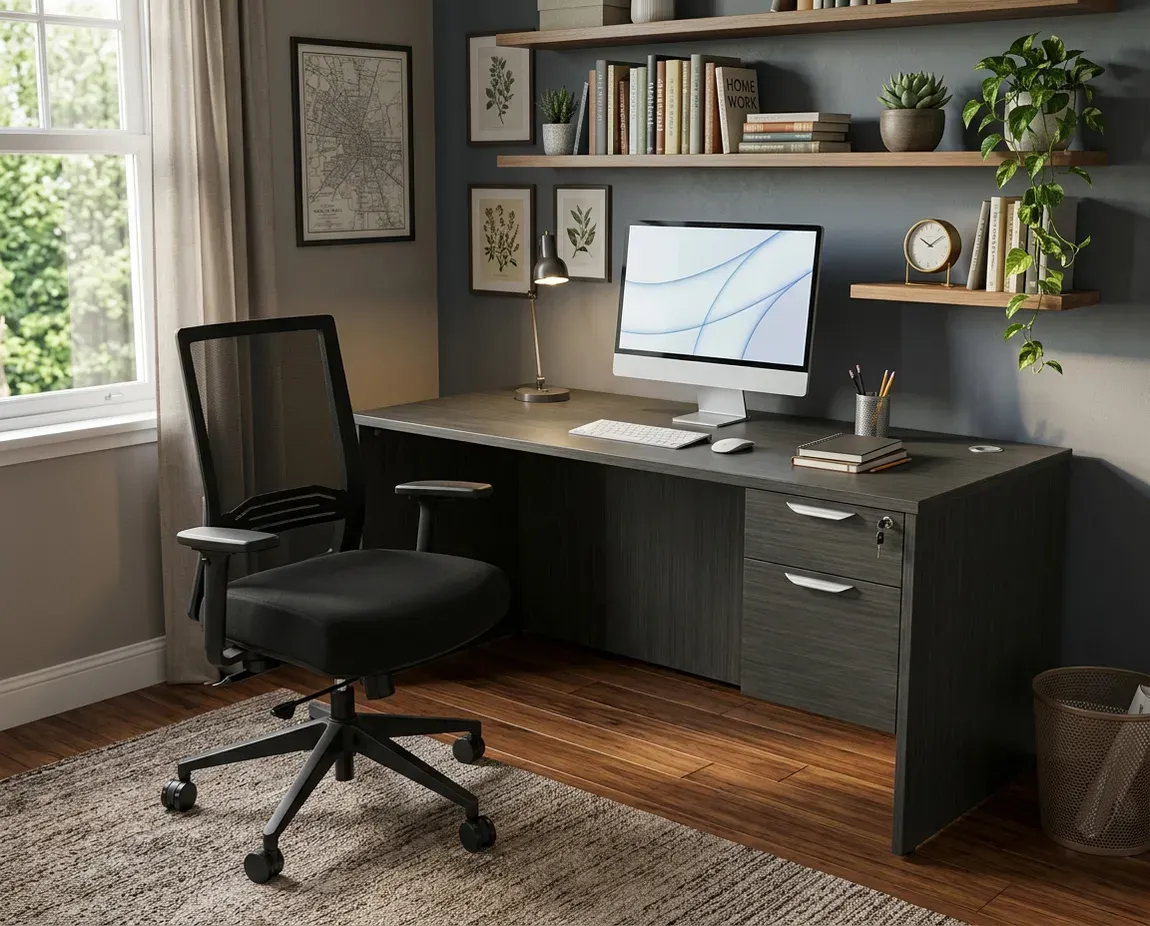 Home Office Desk with Drawers
