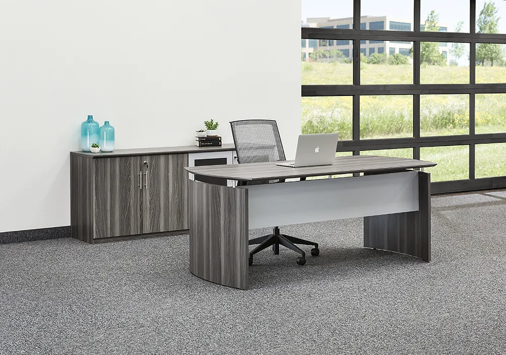 Office Desk and Storage Credenza Set