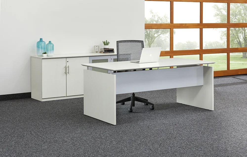 Office Desk and Storage Credenza Set