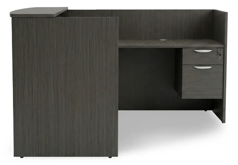L Shaped Reception Desk with Drawers