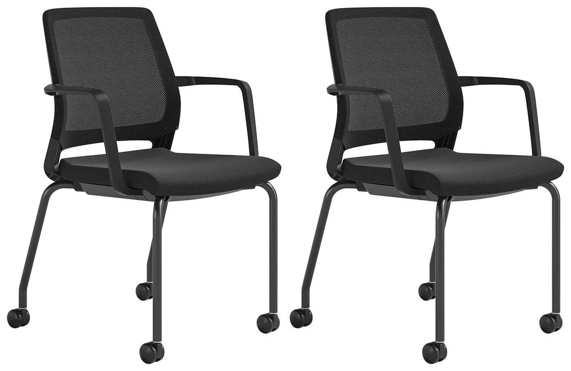 Rolling Guest Chairs - 2 Pack