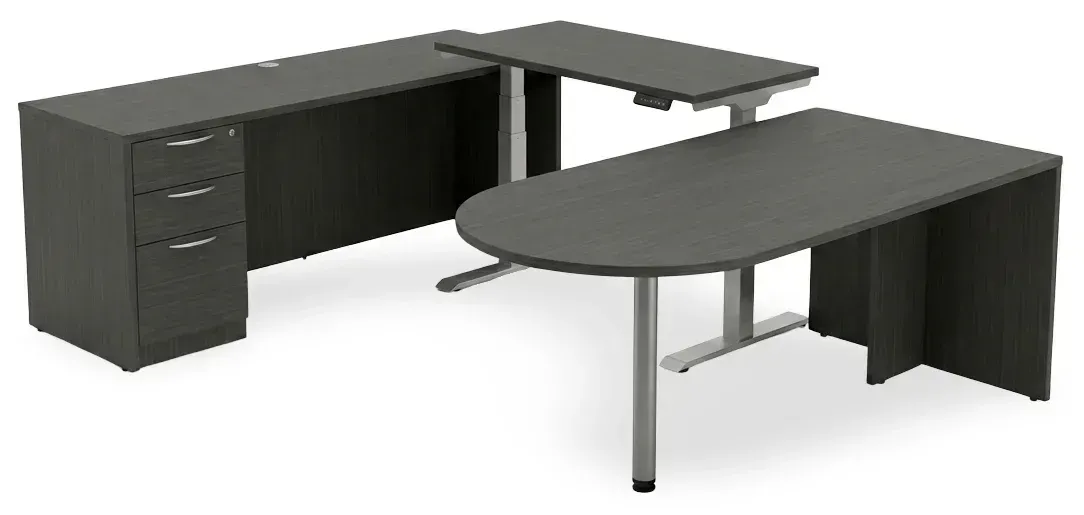 U Shaped Peninsula Standing Desk