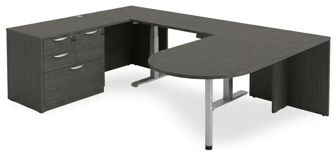 U Shaped Peninsula Standing Desk