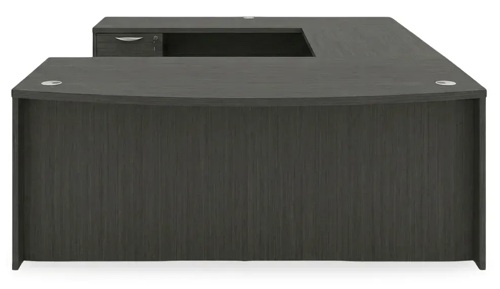 Bow Front U Shape Standing Desk with Drawers