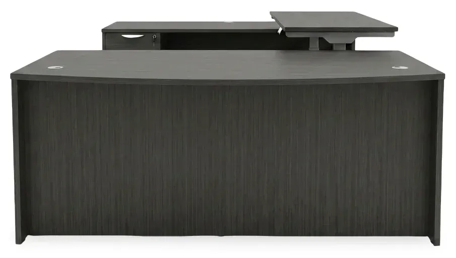 Bow Front U Shape Standing Desk with Drawers