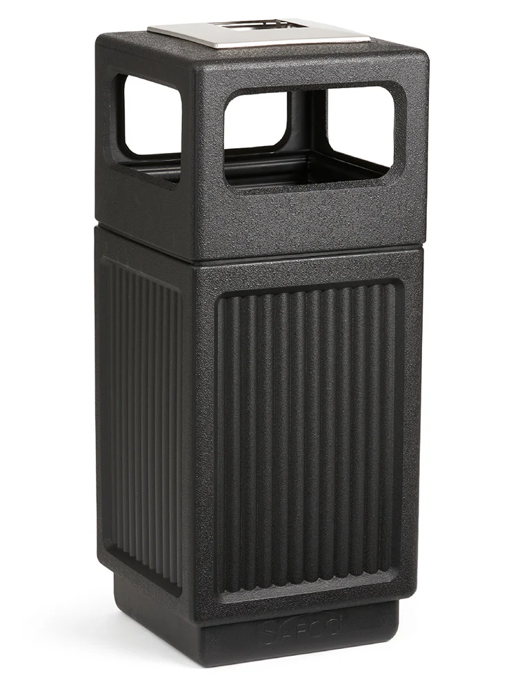 Outdoor Trash Can with Ashtray