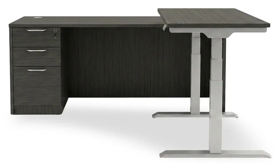 L Shaped Sit Stand Desk