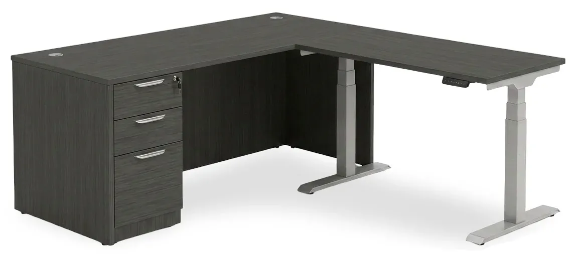 L Shaped Sit Stand Desk