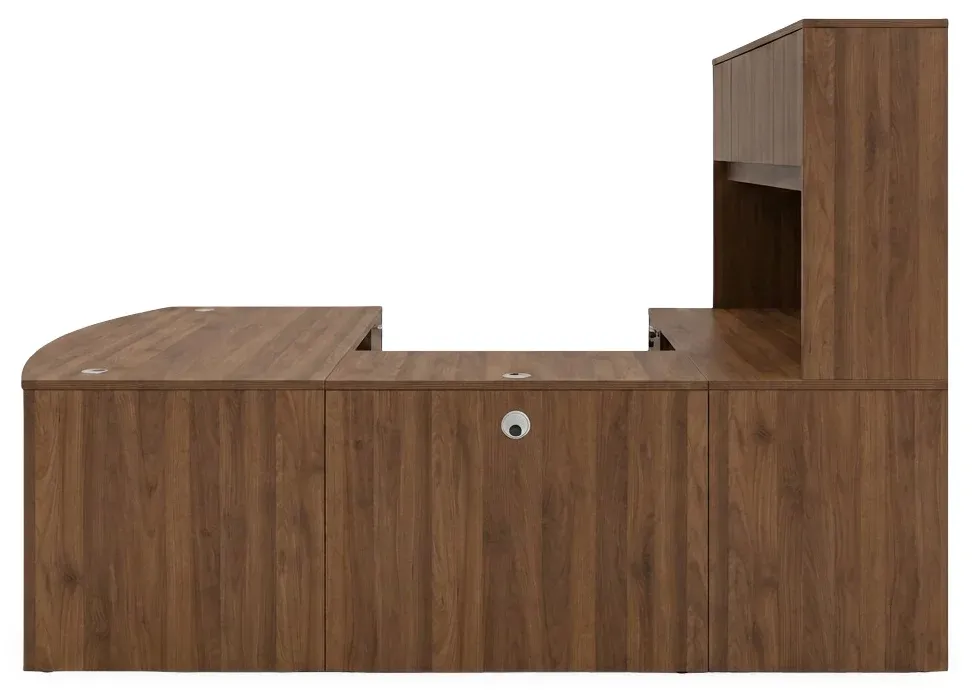 Bow Front U Shape Desk with Hutch
