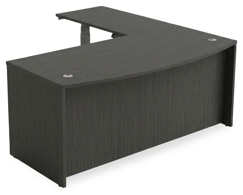 Bow Front Sit Stand L Shape Desk
