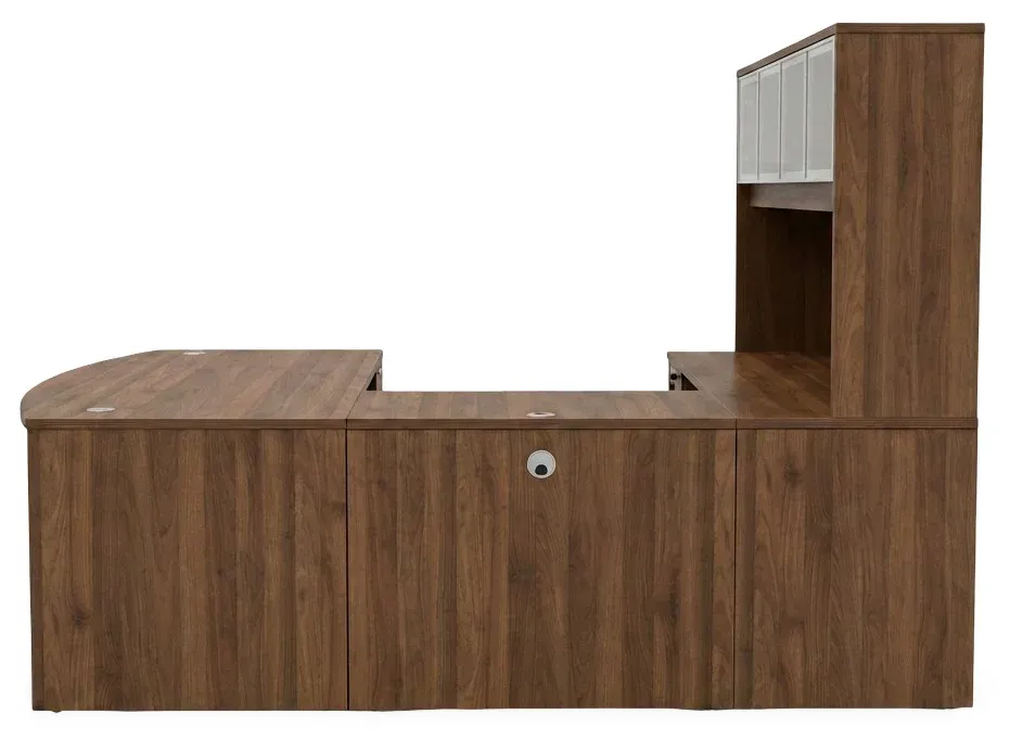 Bow Front U Shape Desk with Hutch