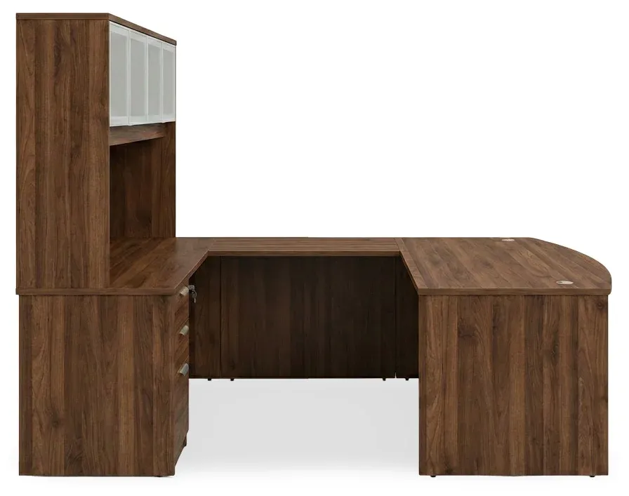 Bow Front U Shape Desk with Hutch