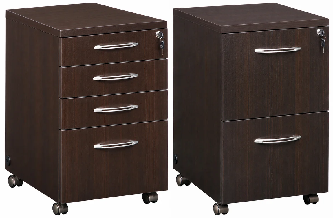 Pair of 2 & 4 Mobile Drawer Pedestals for Aberdeen Credenzas