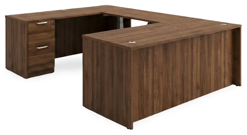 U Shaped Standing Desk with Drawers