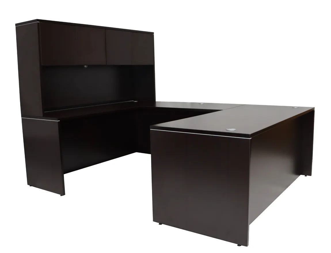 U Shaped Desk with Hutch