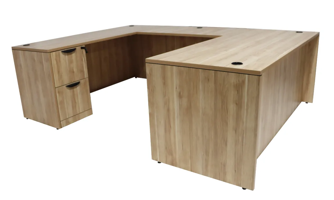 U Shaped Desk with Drawers