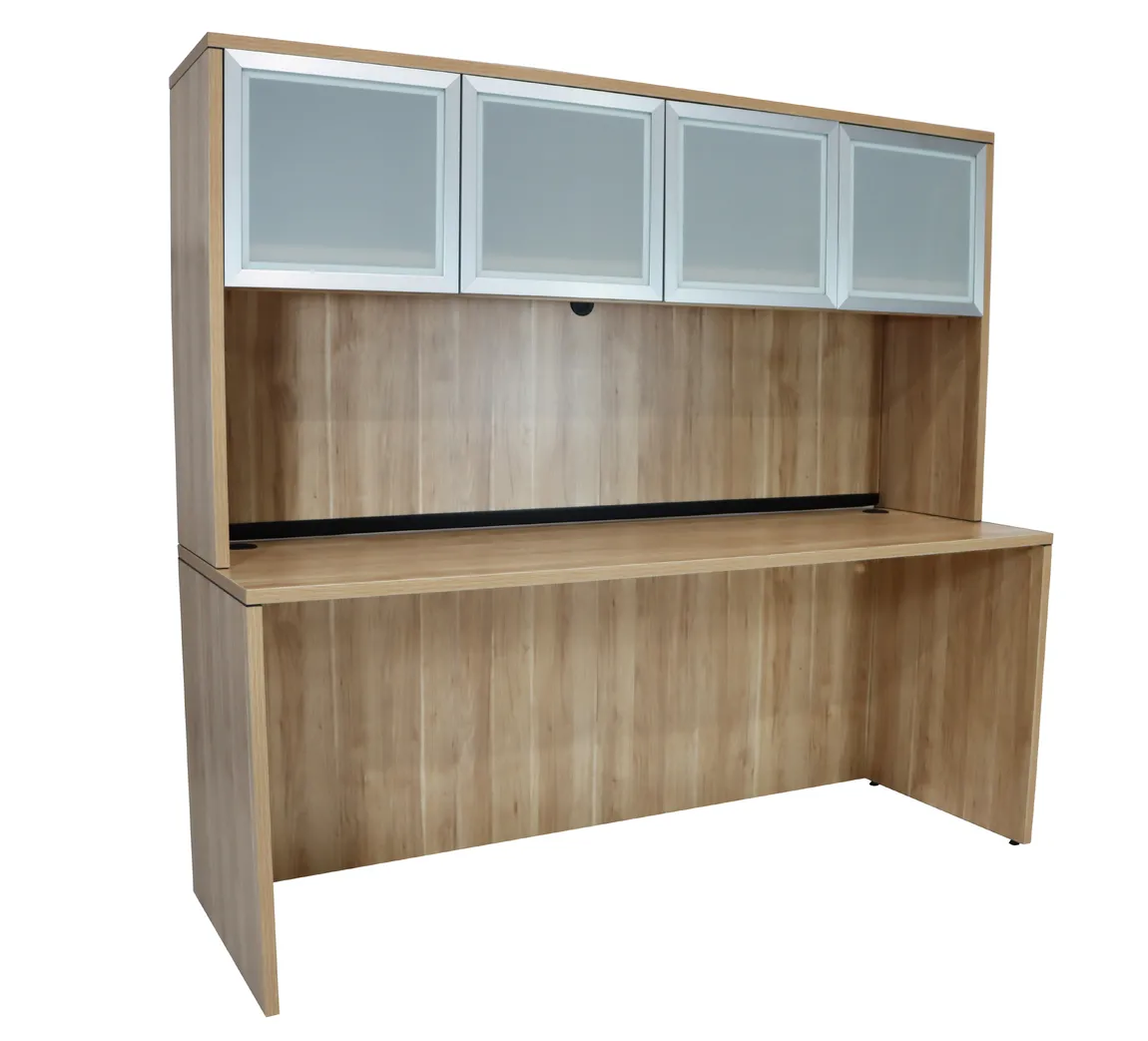 Credenza Desk with Hutch