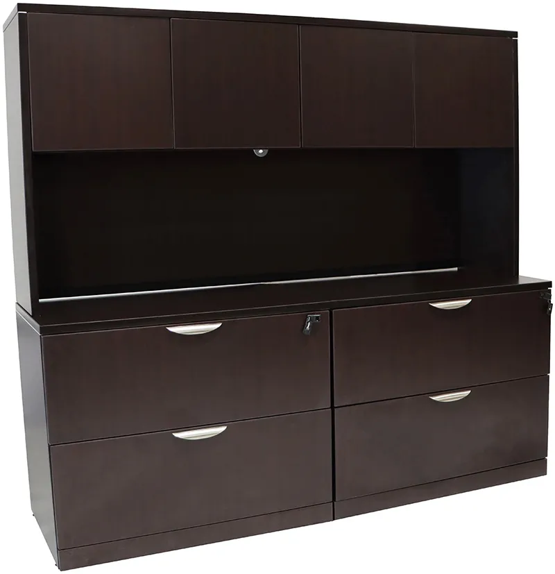 Lateral Filing Cabinet Credenza with Hutch