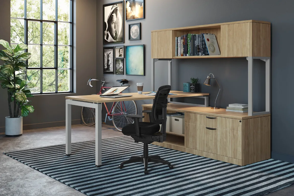 Modern L Shaped Desk with Storage
