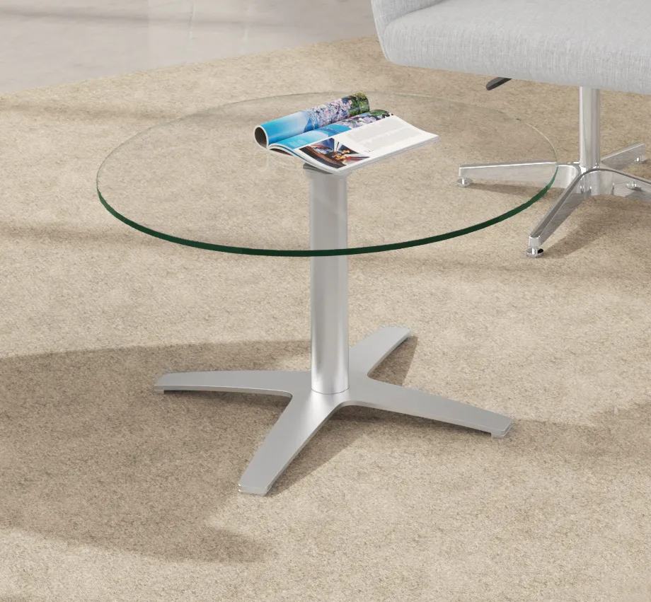 Round Coffee Table with Glass Top