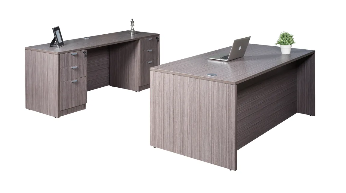 Rectangular Desk and Credenza Set