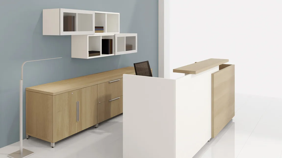 Modern Receptionist Desk with Storage