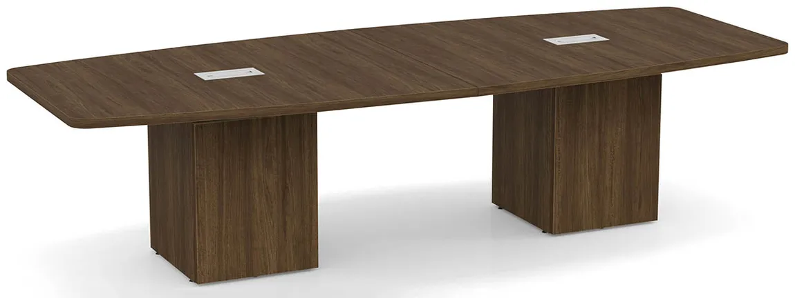 Boat Shaped Conference Table with Cube Base