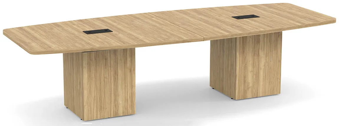 Boat Shaped Conference Table with Cube Base