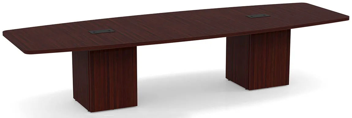 Boat Shaped Conference Table with Cube Base