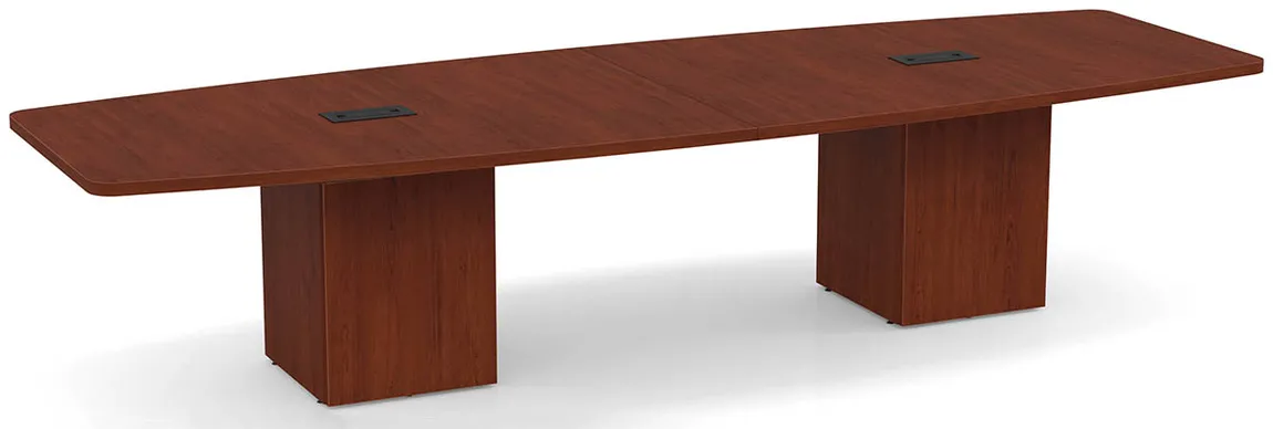Boat Shaped Conference Table with Cube Base