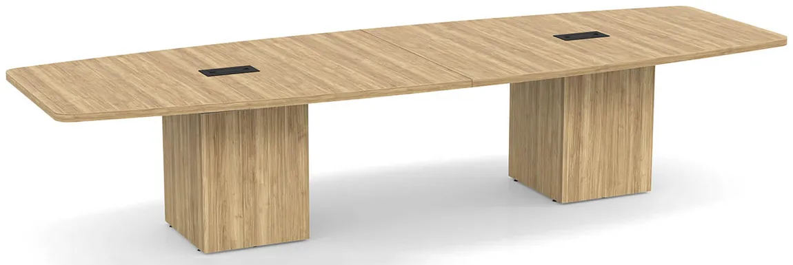 Boat Shaped Conference Table with Cube Base