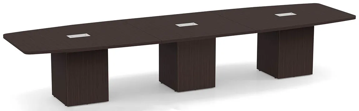 Boat Shaped Conference Table with Cube Base