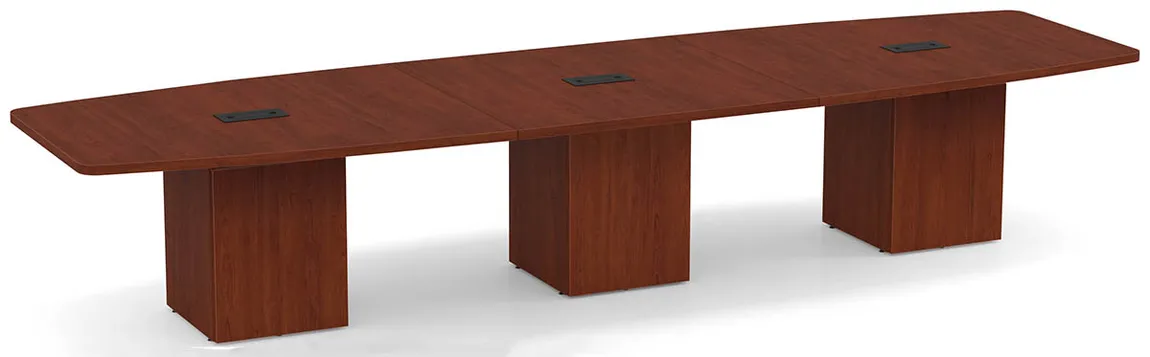 Boat Shaped Conference Table with Cube Base