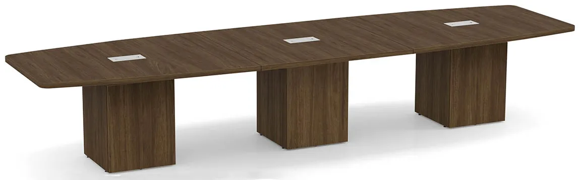Boat Shaped Conference Table with Cube Base