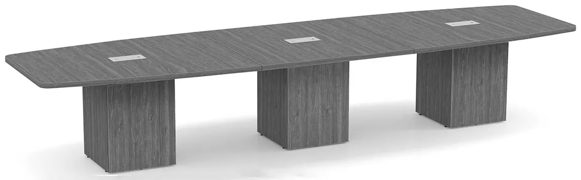 Boat Shaped Conference Table with Cube Base
