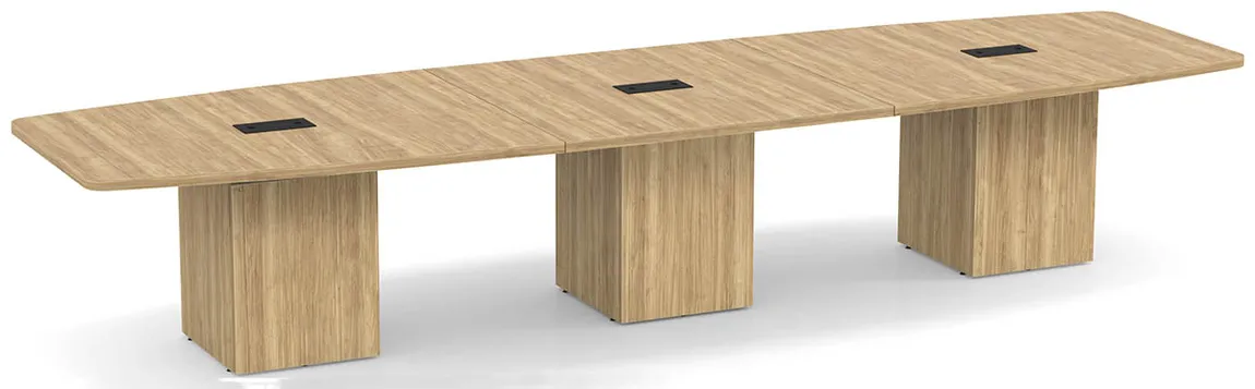 Boat Shaped Conference Table with Cube Base