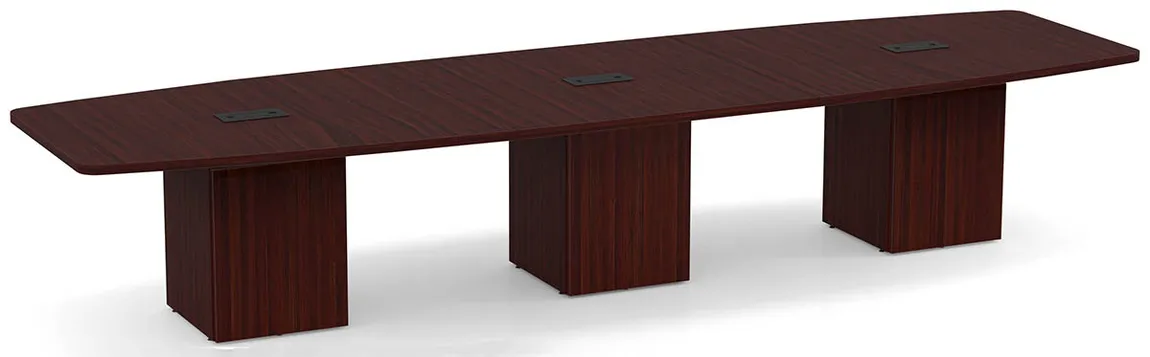Boat Shaped Conference Table with Cube Base