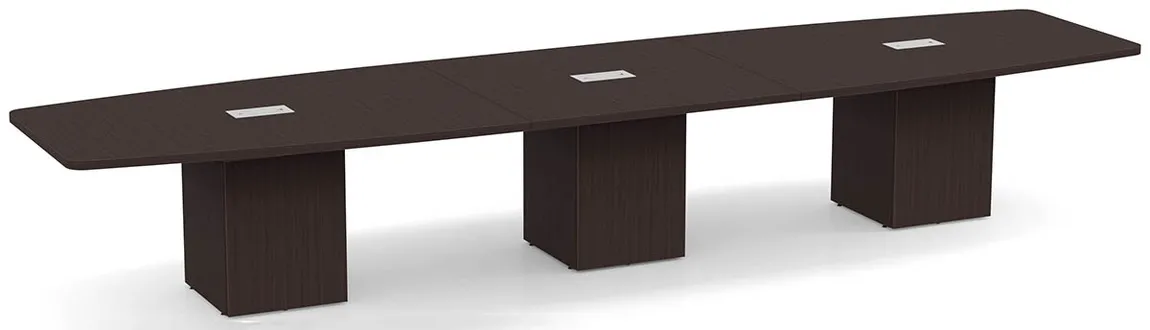 Boat Shaped Conference Table with Cube Base