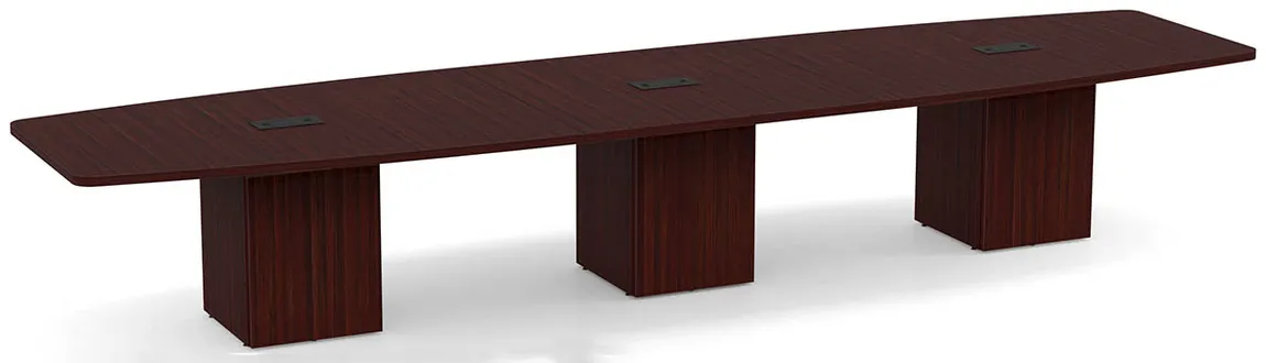 Boat Shaped Conference Table with Cube Base