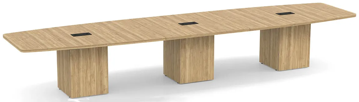 Boat Shaped Conference Table with Cube Base