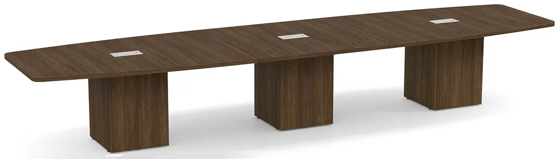 Boat Shaped Conference Table with Cube Base