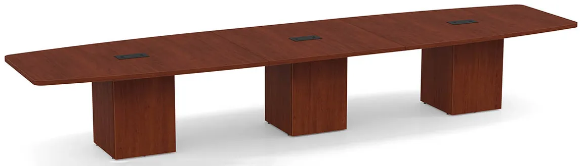 Boat Shaped Conference Table with Cube Base