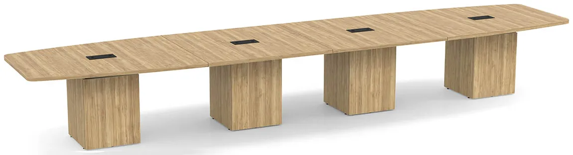 Boat Shaped Conference Table with Cube Base