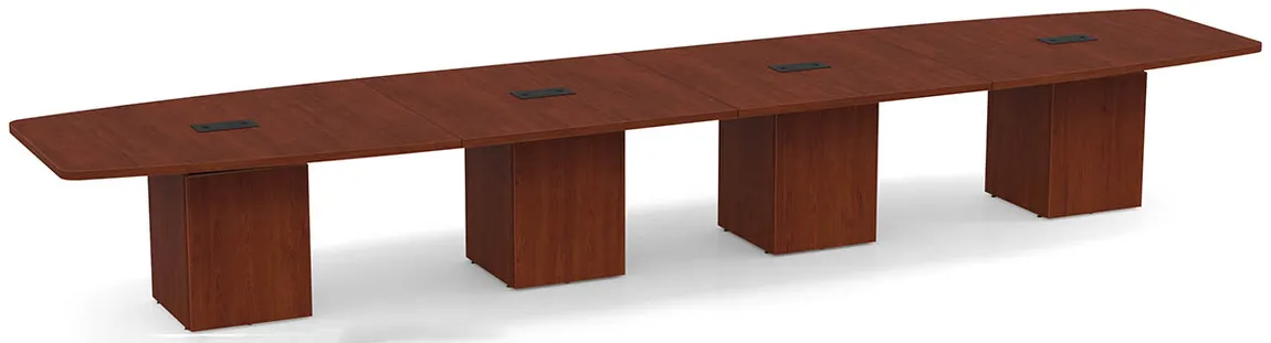 Boat Shaped Conference Table with Cube Base