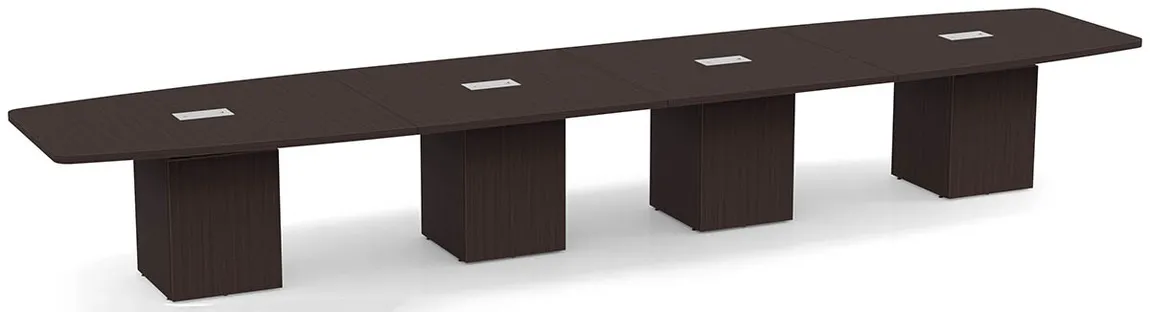 Boat Shaped Conference Table with Cube Base