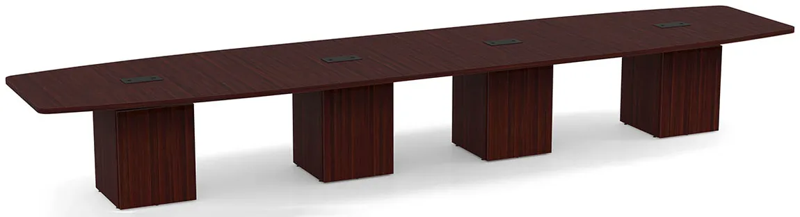 Boat Shaped Conference Table with Cube Base